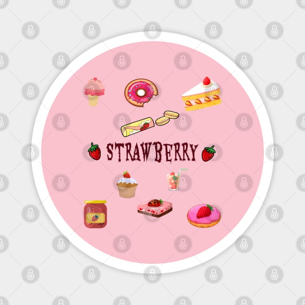 Strawberry Everywhere Magnet by ananalsamma